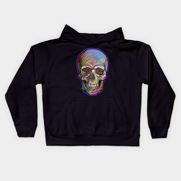 The Happy Skull (Purple) Kids Hoodie by Diego-t